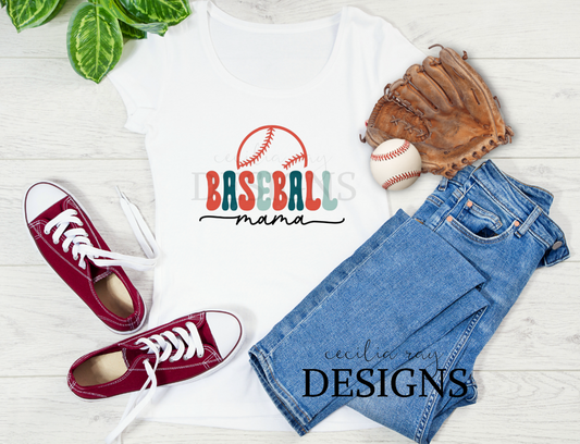 Retro Baseball Mama